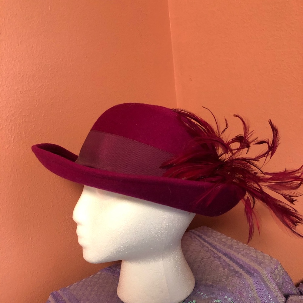 Vintage Fuschia Wool Hat